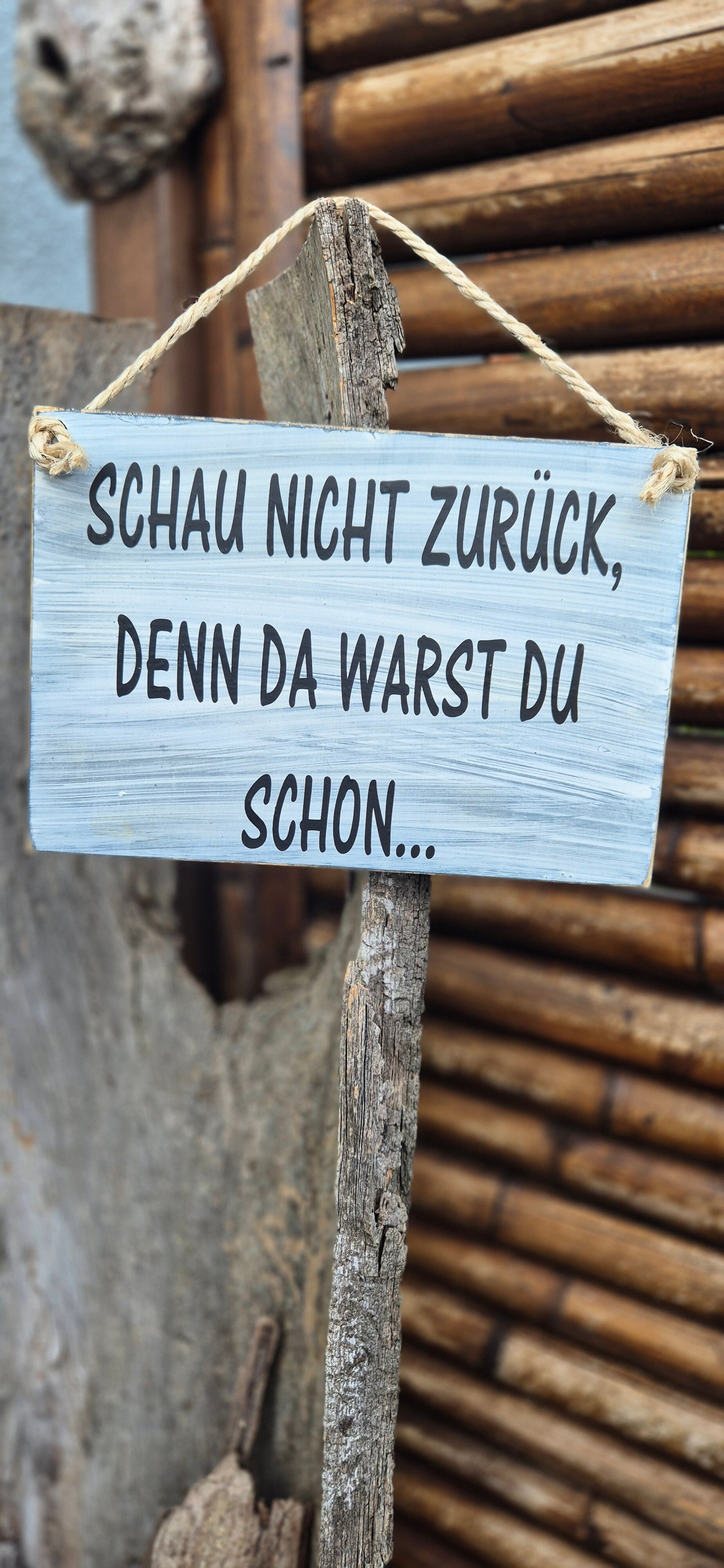 Holzschild Spruch- nicht zurück