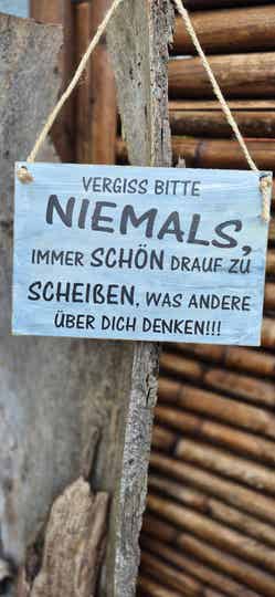 Holzschild Spruch Niemals