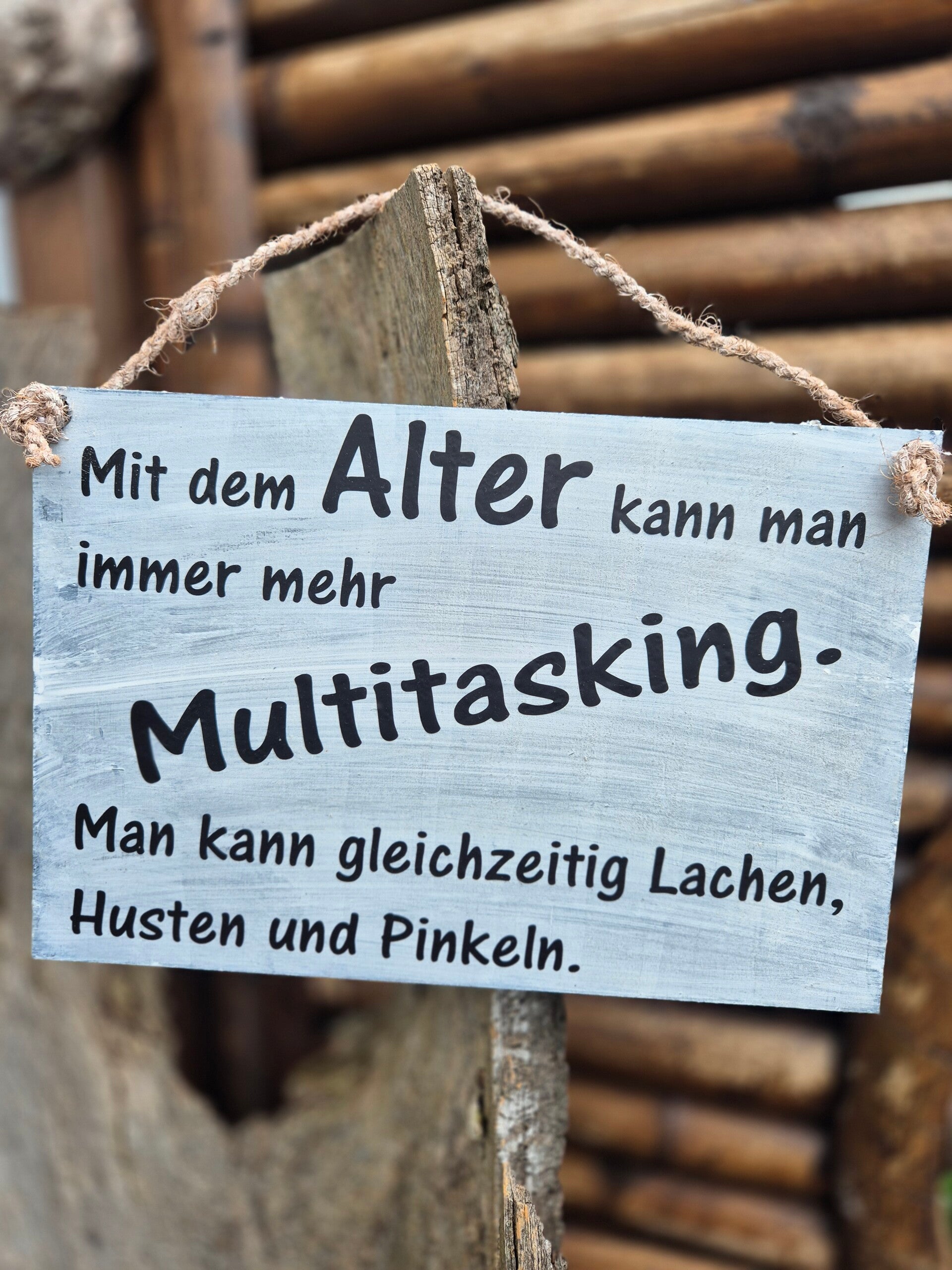 Holzschild Spruch alter
