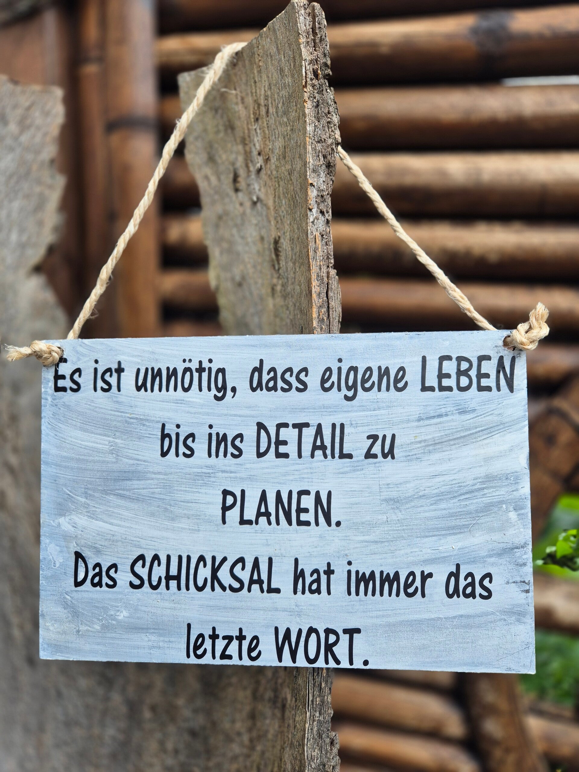 Holzschild Spruch das letzte Wort