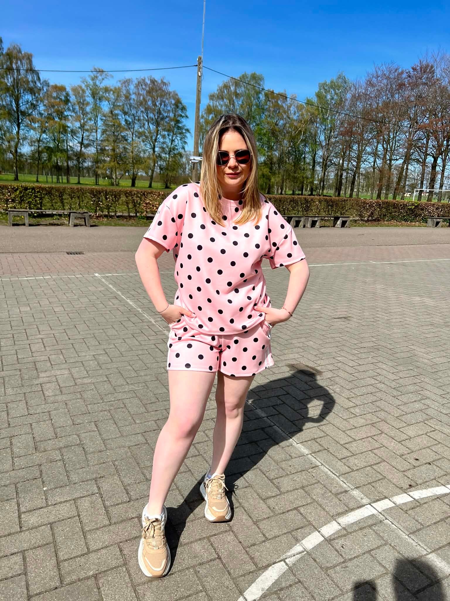 Polka dot set pink