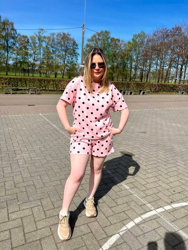 Polka dot set pink