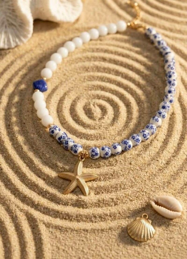 blauwe ster ketting
