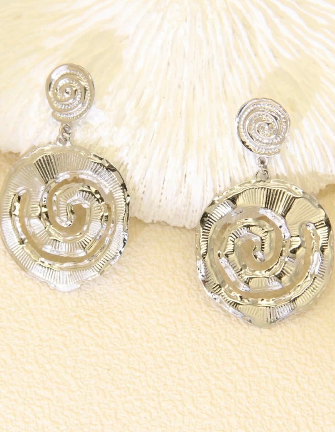 spiraal oorbel zilver