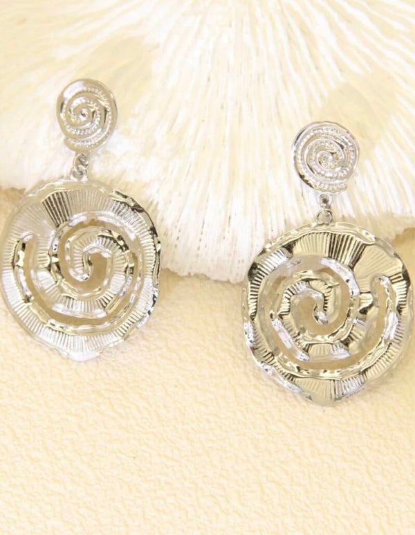 spiraal oorbel zilver