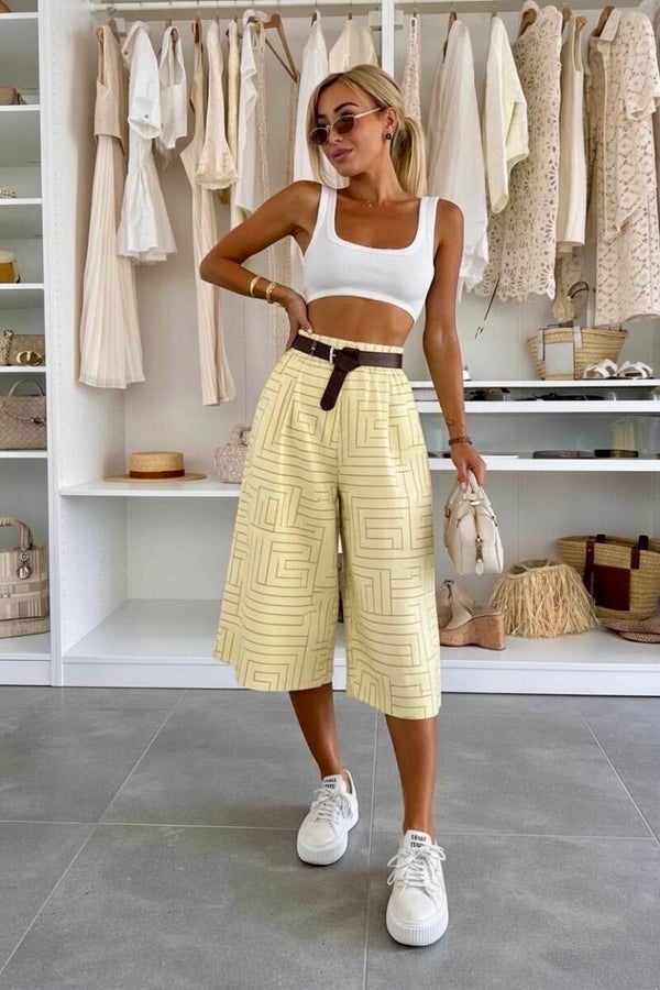 Sunset capri pants yellow
