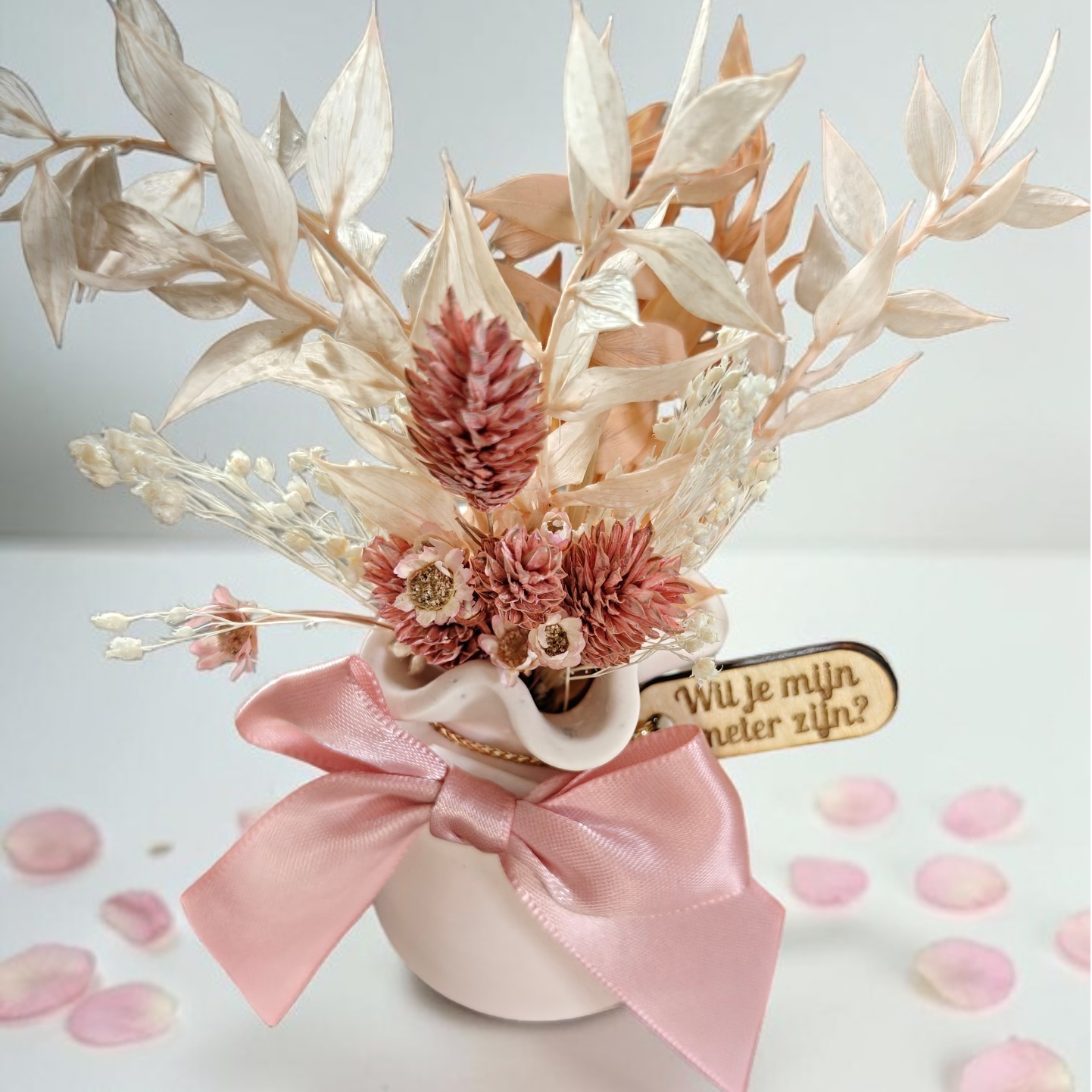 Vaasje met droogbloemen - Wil je mijn meter zijn?