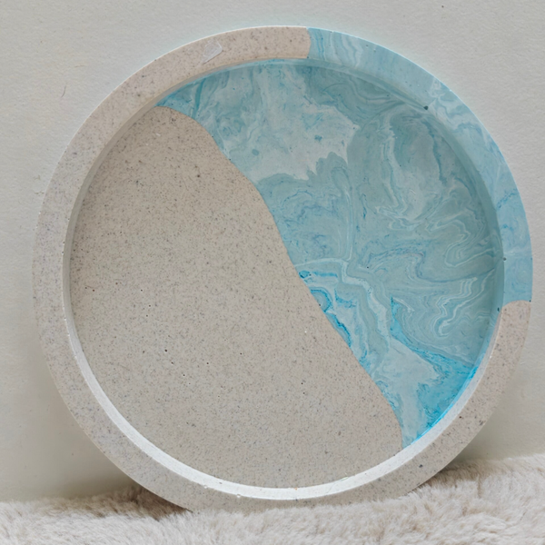 Ronde terrazzo schaal - zee / oceaan