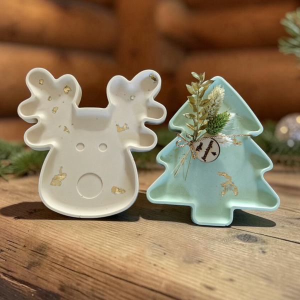 Kerstcadeauset fijne feestdagen | kerstboom en rendier