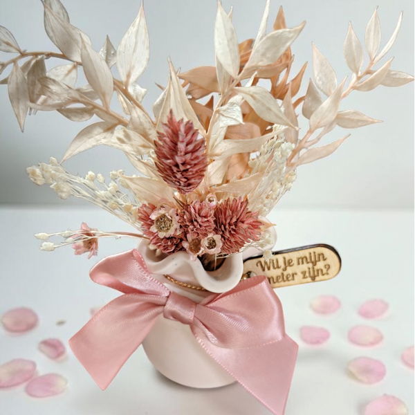 Vaasje met droogbloemen - Wil je mijn meter zijn?