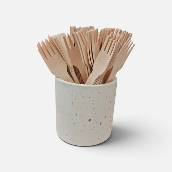 Bewaarpot wit lichte terrazzo