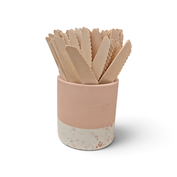 Bewaarpotje roze met terrazzo