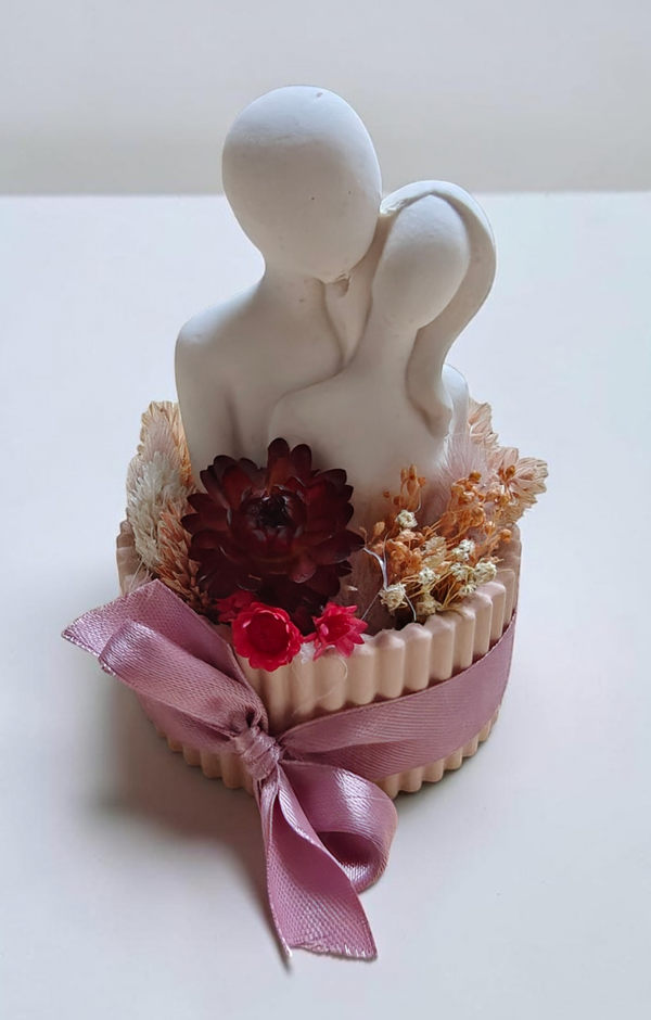 Koppeltje met droogbloemen