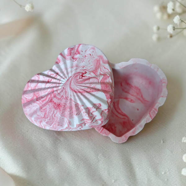 Hartenpotje marmerlook roze
