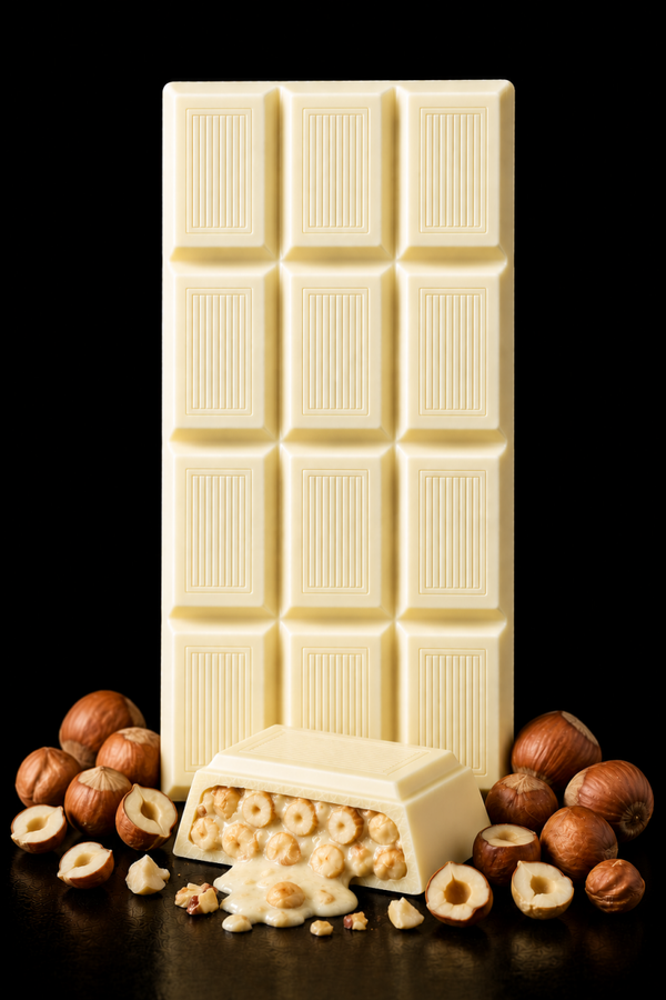 Tavoletta 100g - Cioccolato bianco 31,4% con Nocciole