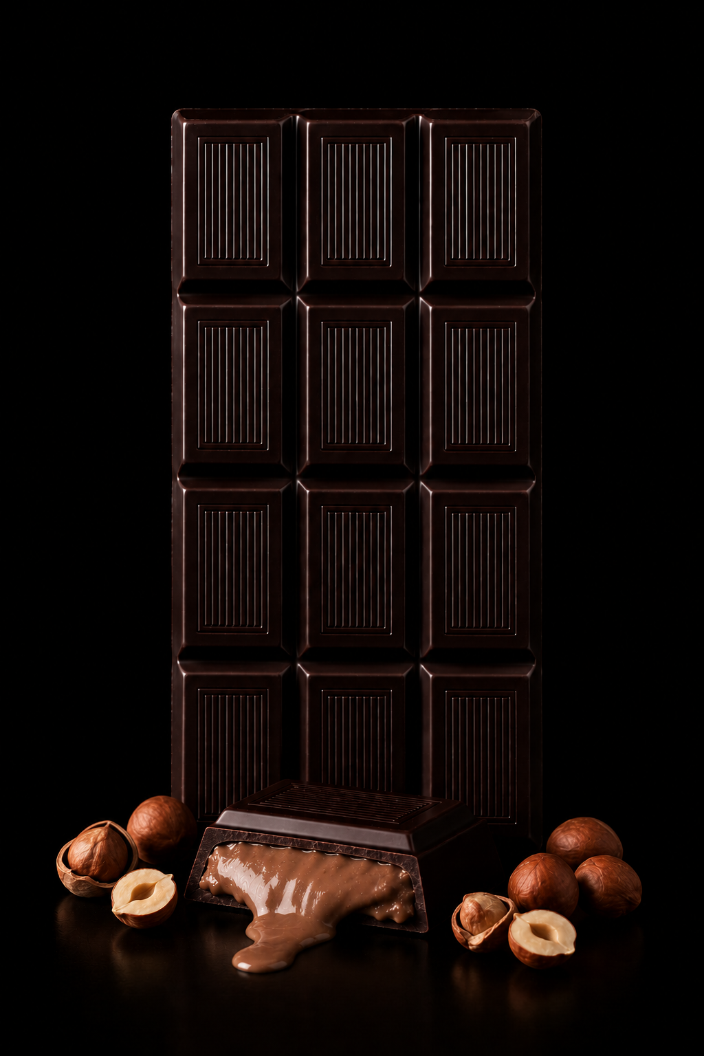 Tavoletta 100g - Cioccolato fondente 52% con Crema alla nocciola