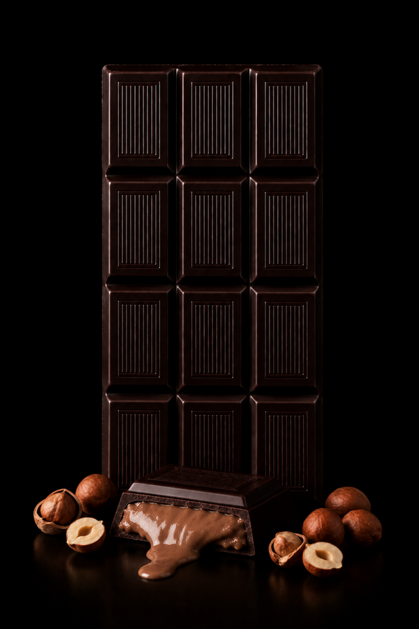 Tavoletta 100g - Cioccolato fondente 52% con Crema alla nocciola