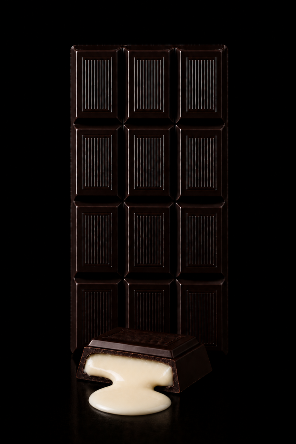 Tavoletta 100g - Cioccolato fondente 52% con Crema bianca