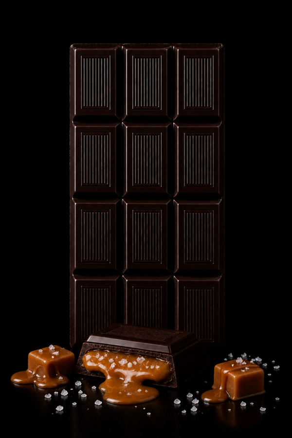Tavoletta 100g - Cioccolato fondente 52% con Crema caramel fleur de sal