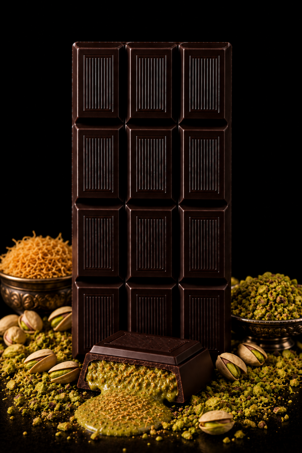 Tavoletta 100g - Cioccolato fondente 52% con Crema Dubai style