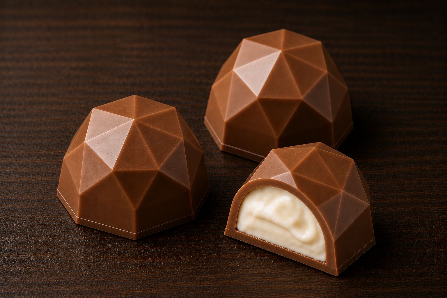 Pralina Diamante - Cioccolato al latte 34% con Crema bianca