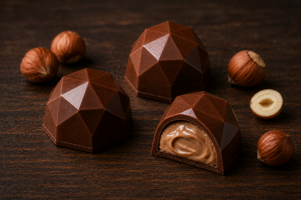 Pralina Diamante - Cioccolato al latte 34% con Crema alla nocciola