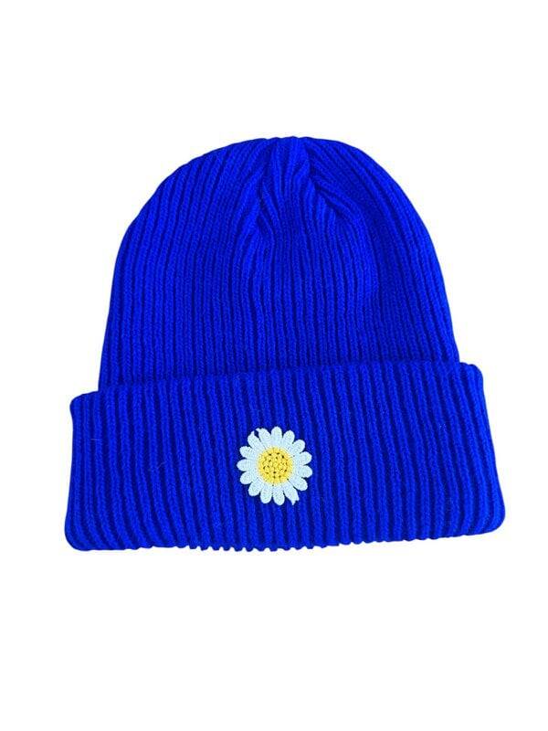 Kinder muts - Bloem - Blauw - 5 tot 12 jaar