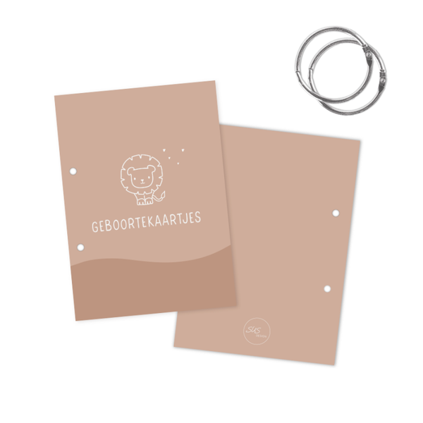 Bewaabundel voor geboortekaartjes - leeuwtje
