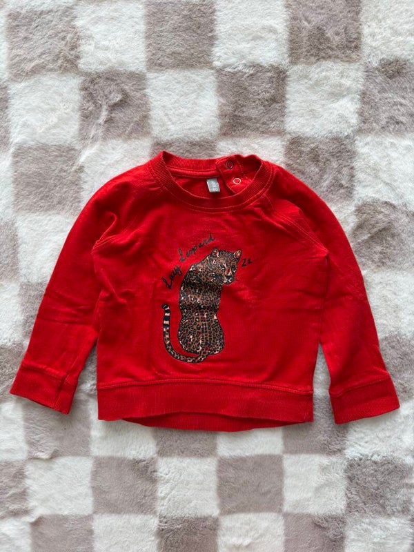 Rode sweater maat 80