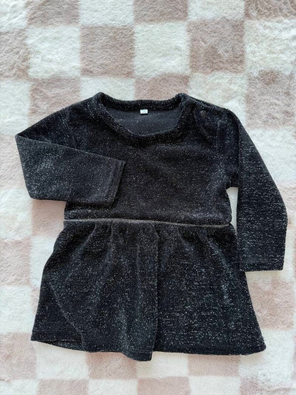 Zwarte jurk maat 74 - Glitter