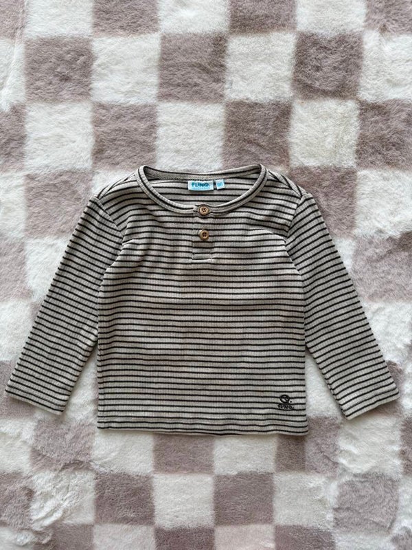 FlinQ shirt maat  86 - Gestreept bruin