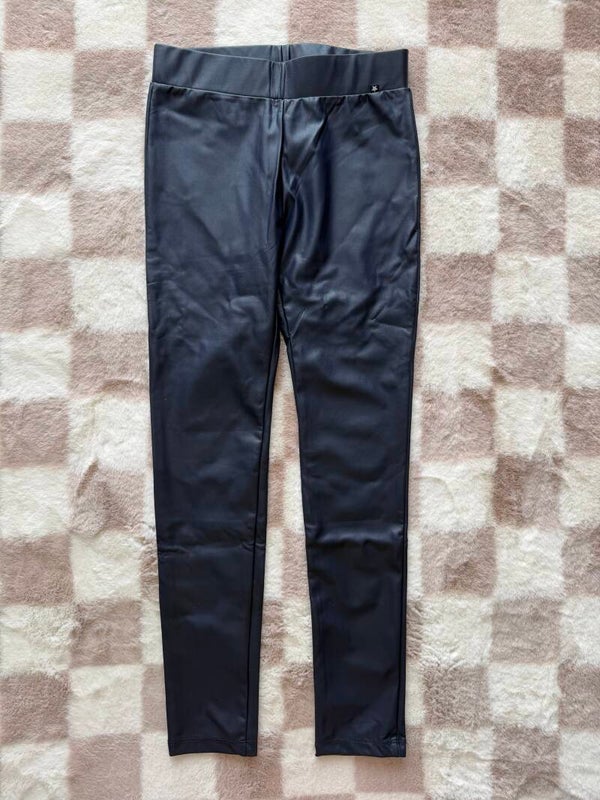 WE broek maat 146/152 - Blauw - nep leer