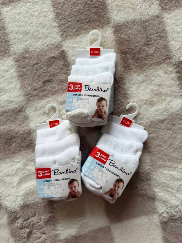 3X Bambino sokken maat 6-12 maand
