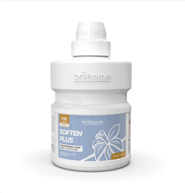 SOFTEN PLUS „GOLDENE VANILLE“ – KONZENTRIERTER FLÜSSIGER WEICHSPÜLER 100 WÄSCHEN (VEGAN) 500 ML