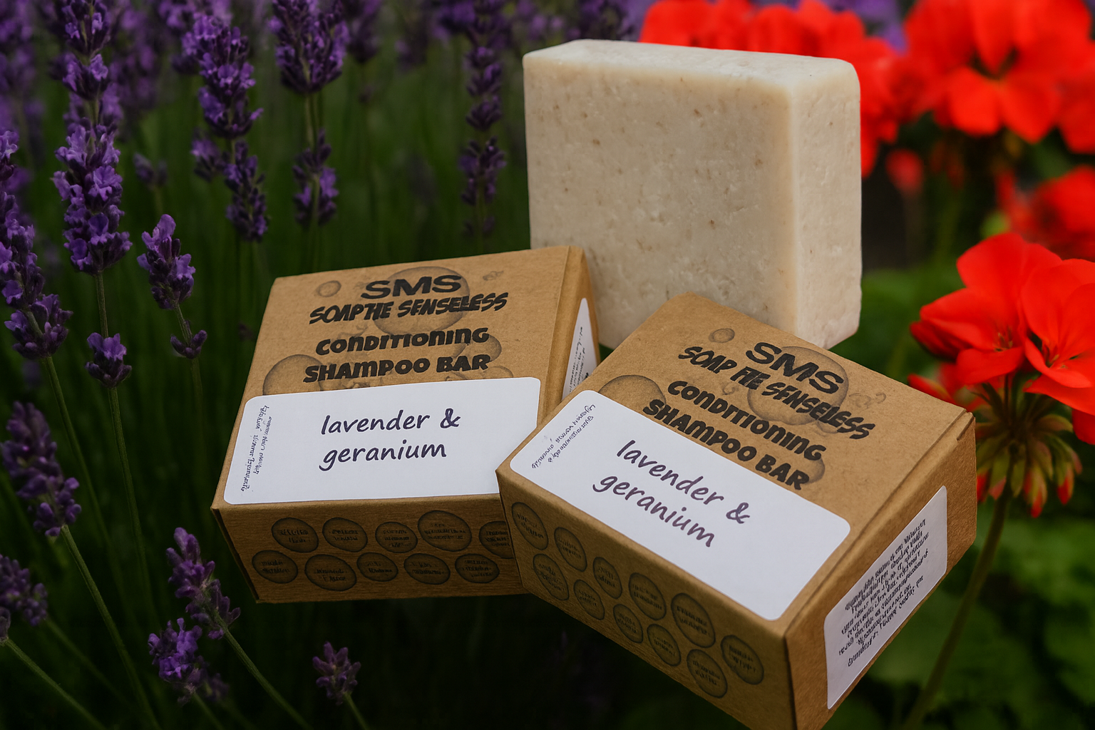 LAVENDER & GERANIUM SOLID CONDITIONING SHAMPOO BAR