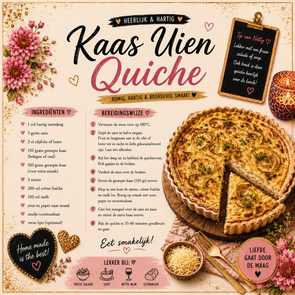 Kaas uien quiche