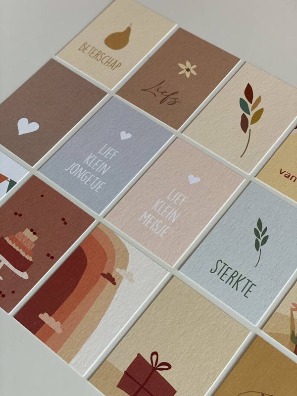 Set van 15 mini-kaartjes