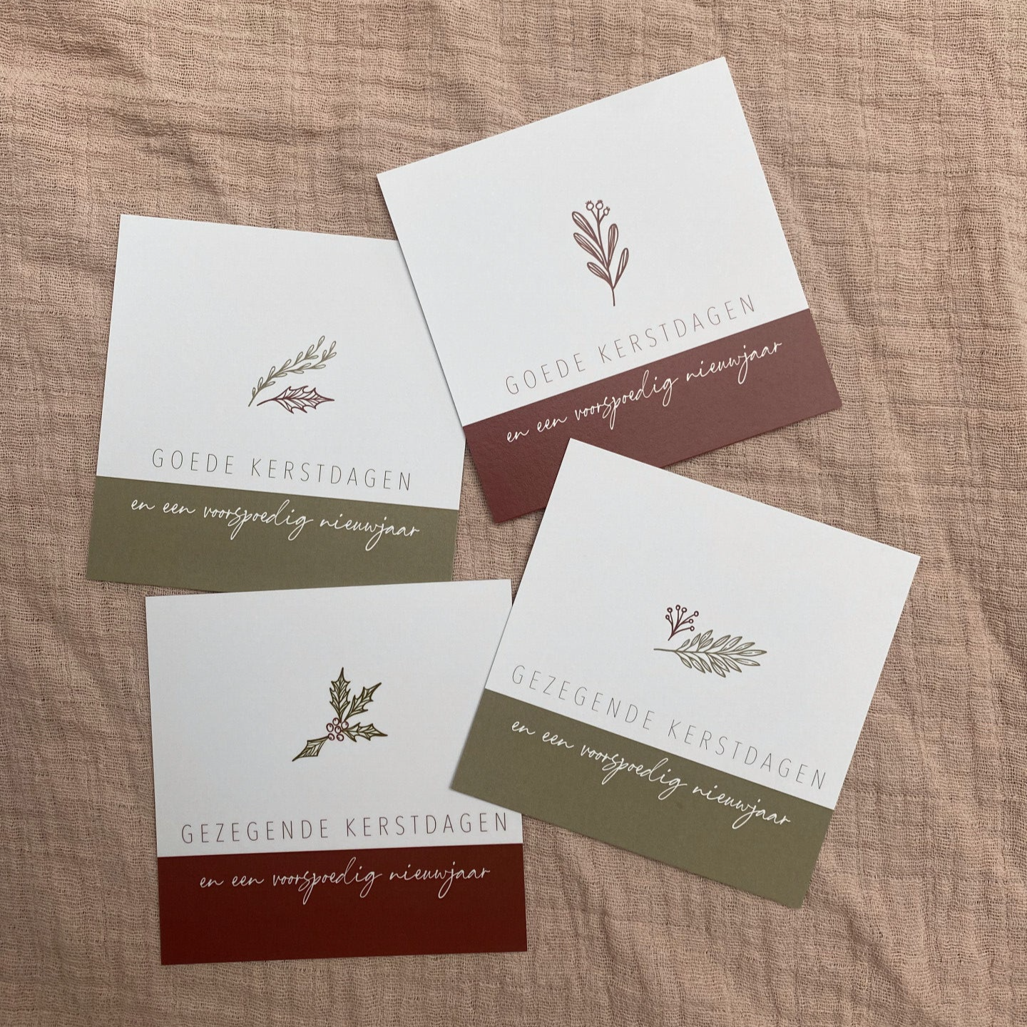 Set van 4 kerstkaartjes