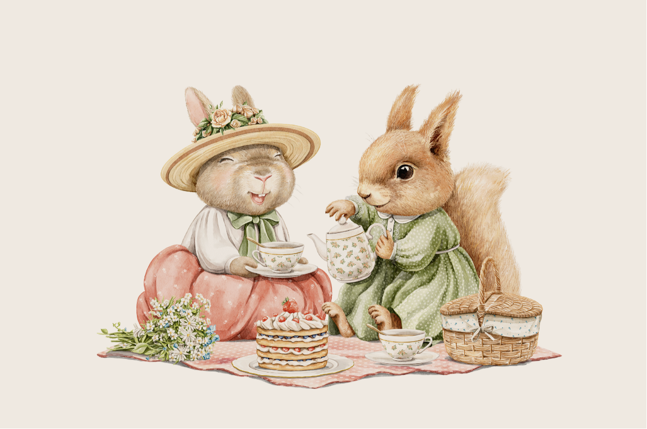 Wenskaart - thee vriendinnen