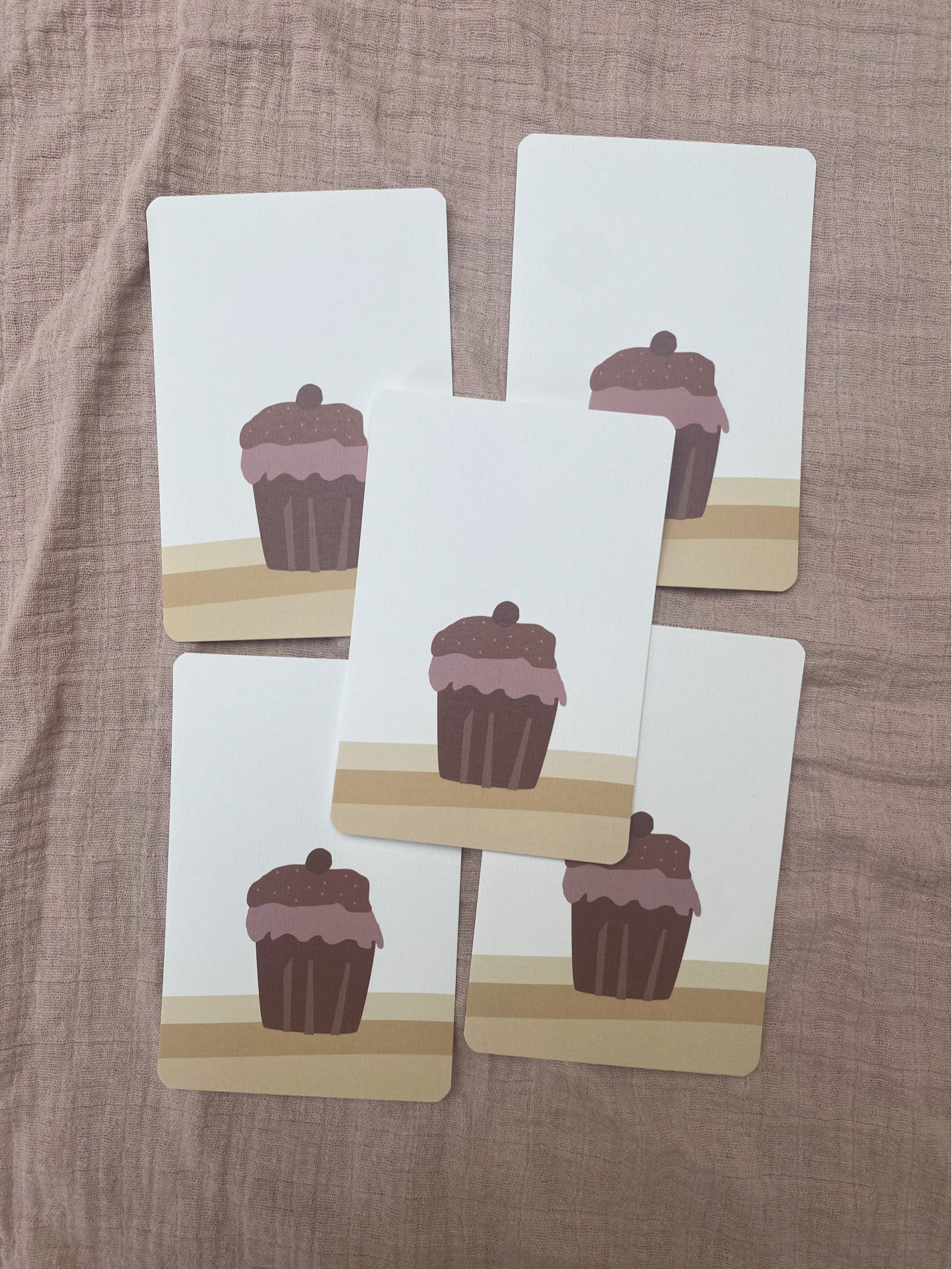 5 kaarten blanco cupcake