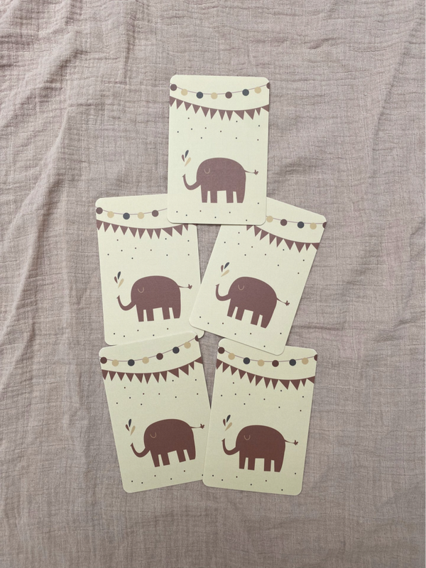 5 kinderkaarten olifant