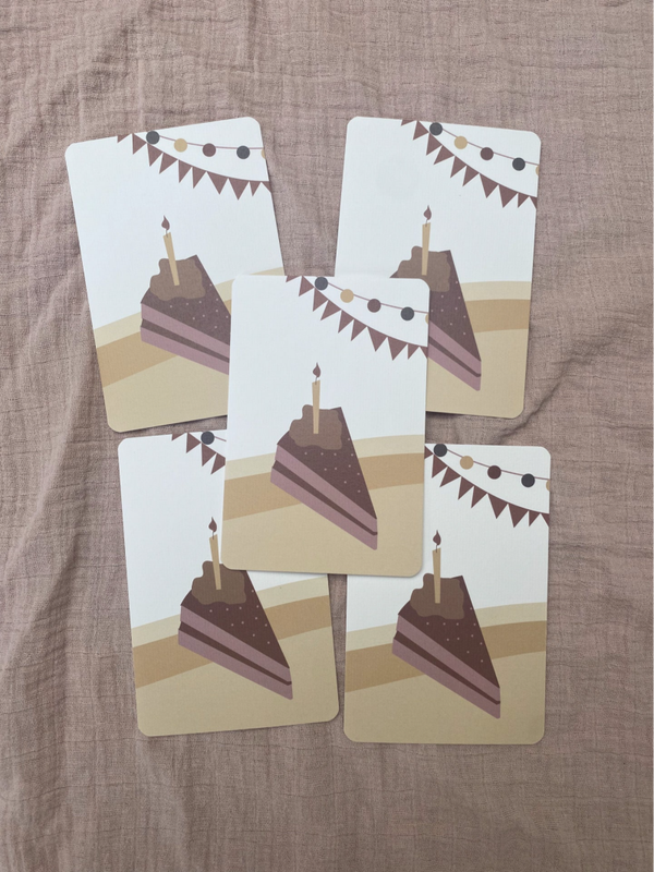 5 kaarten blanco taart