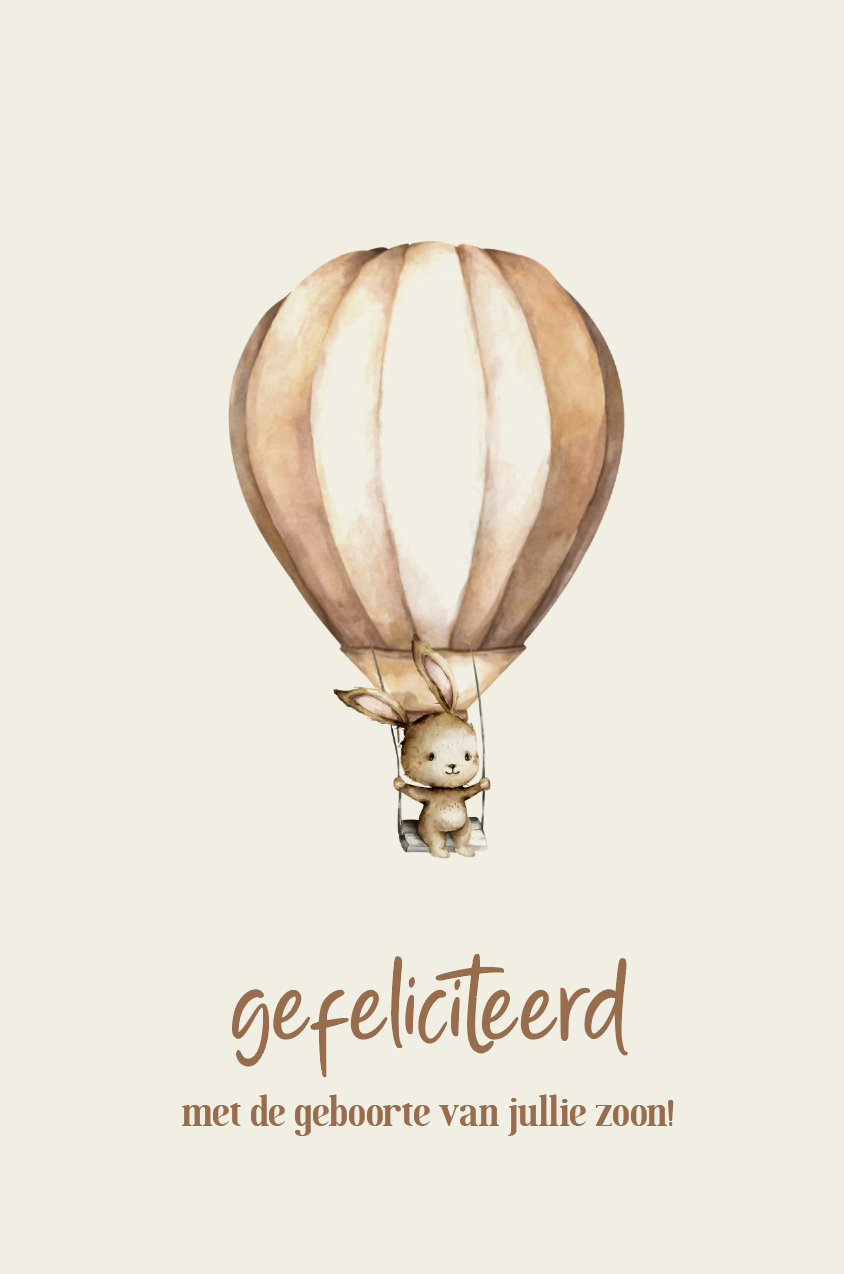 Wenskaart - geboorte jongen ballon
