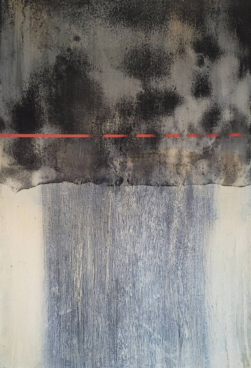 Combing Time, 38 x 25, 5 in, mixed media, 2025