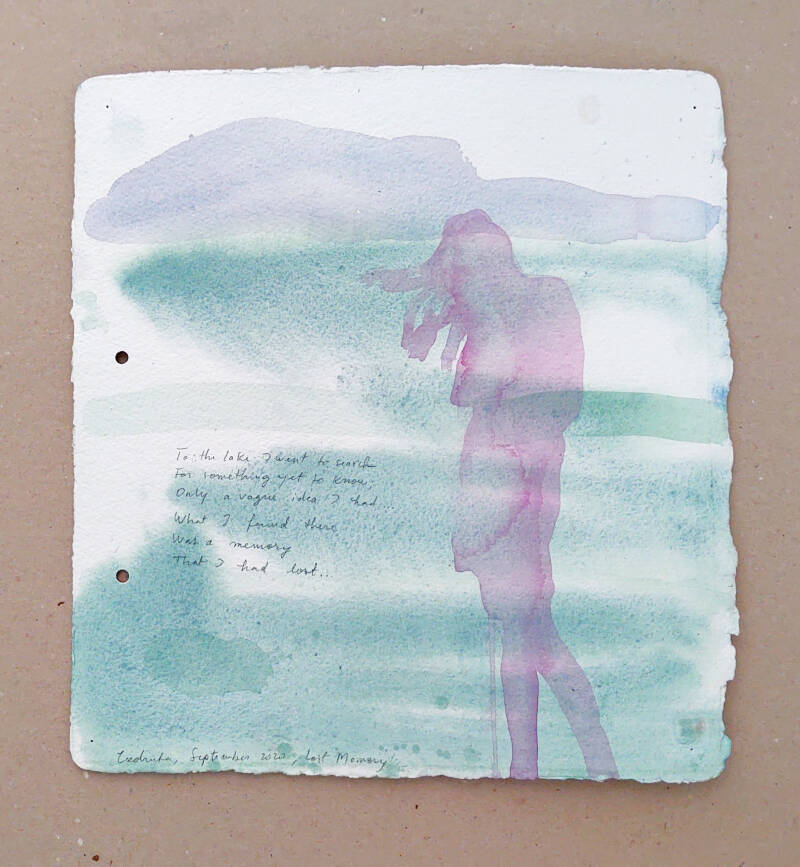Lost Memory, 12 x 11.25 in, watercolor/ pencil, 2020