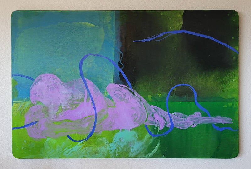 Memory Cord 2, 39 x 26 in, oil painting on wood panel, 2024