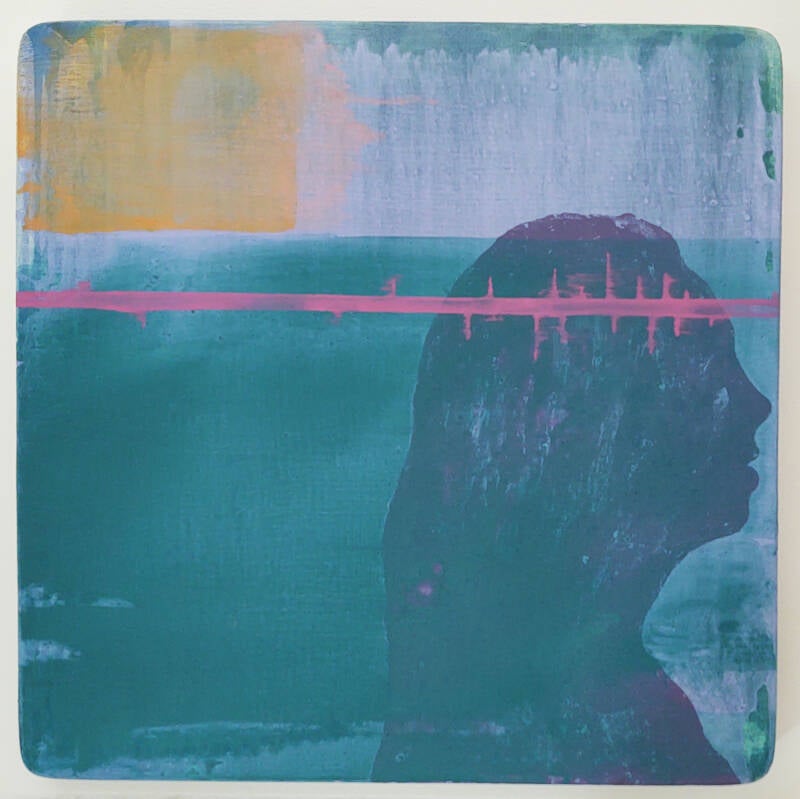 Temporal Intersection, 20 x 20 in, oil on wood panel, 2021