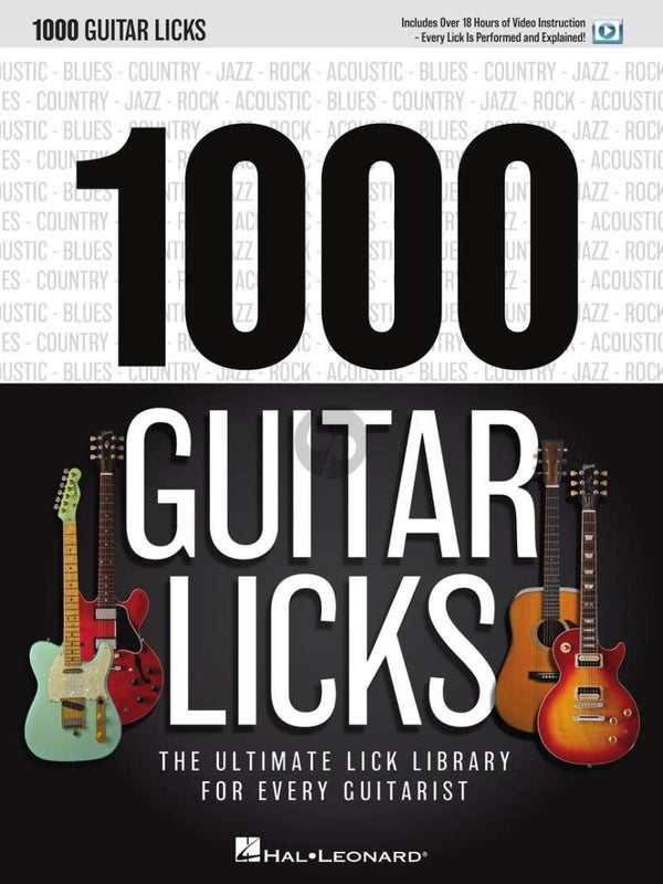 1000 Guitar Licks Boek met Video online voor Gitaar