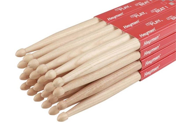 Drumstokken HAY-302-B merk Hayman 2-B - 12 paar Hickory