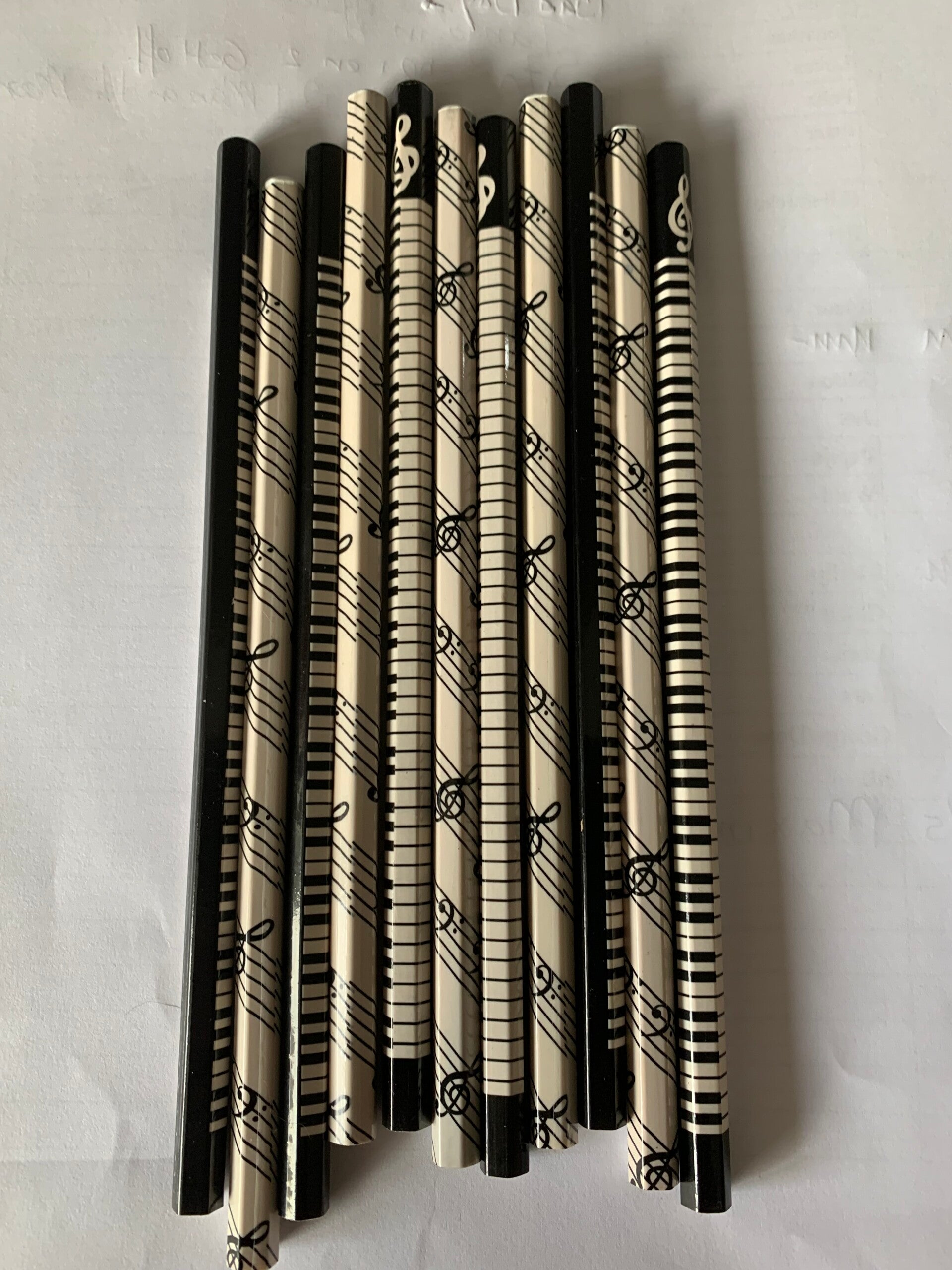 Potlood 10 stuks allerlei muzieksymbolen muziekcadeau